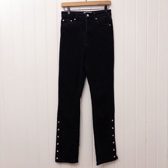 Reformation Kellen Snap Jeans Black Size 27 - Picture 2 of 10